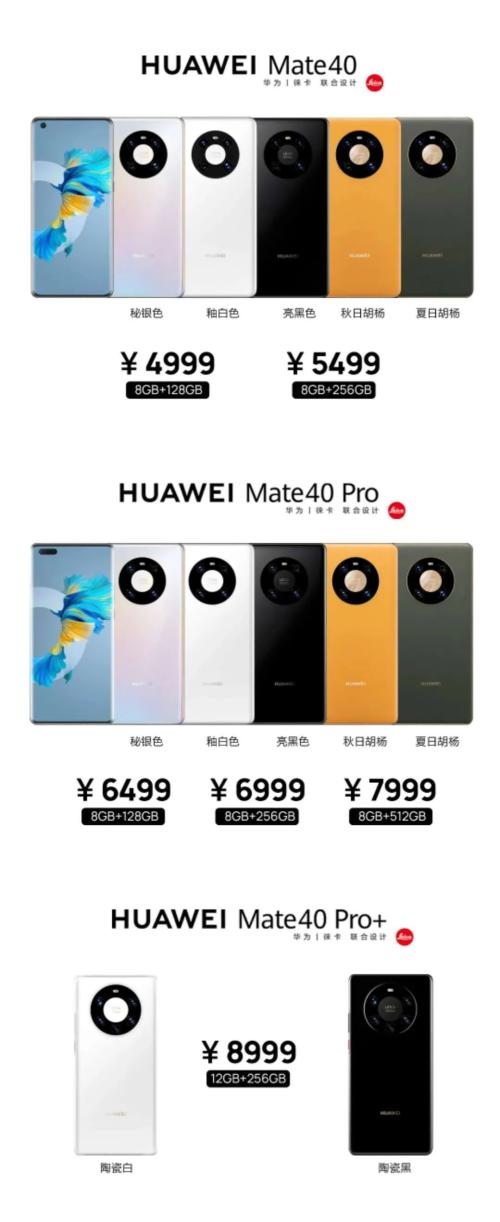 4999元起!華為Mate40國內價揭曉,比海外版便宜2000多,天貓京東“秒光”!