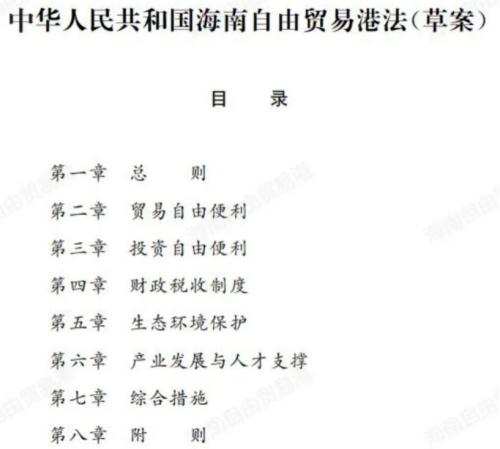 全文首次公開！海南自由貿易港法草案征求意見，
